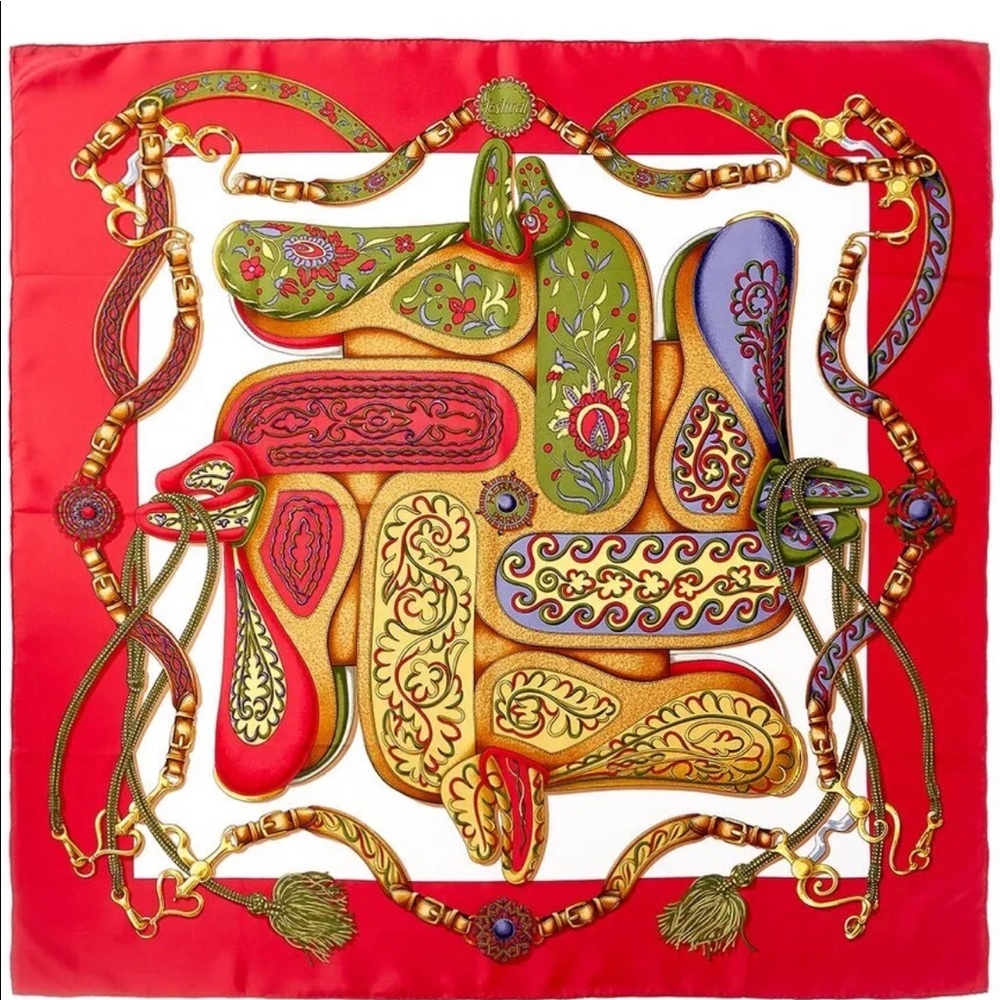 Hermes "Festival," By Henri D'origny women’s silk Scarf